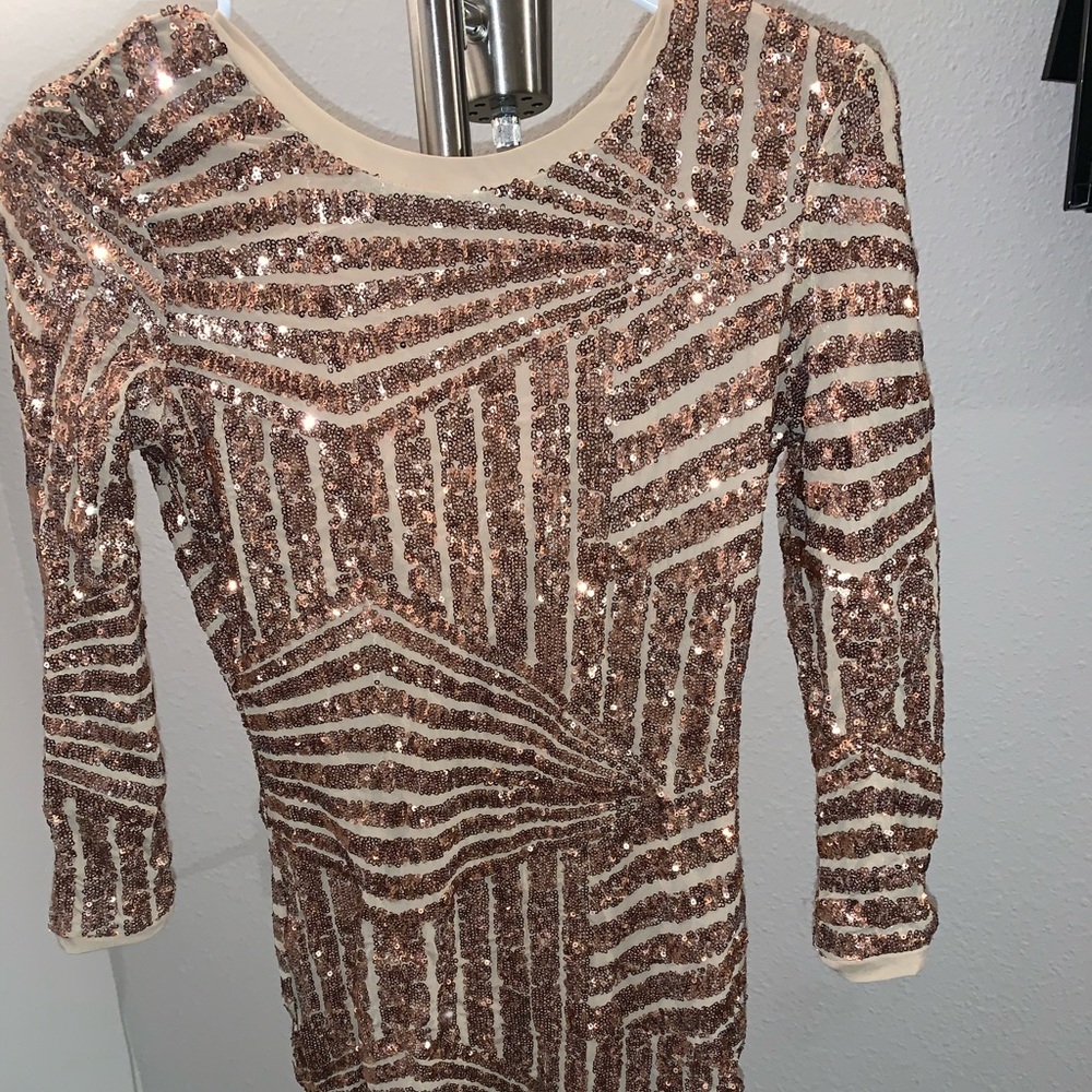 Forever 21 gold bandage dress